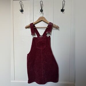 “J for Justify” Maroon Corduroy Bib Overalls Dress Jumper Size Medium
